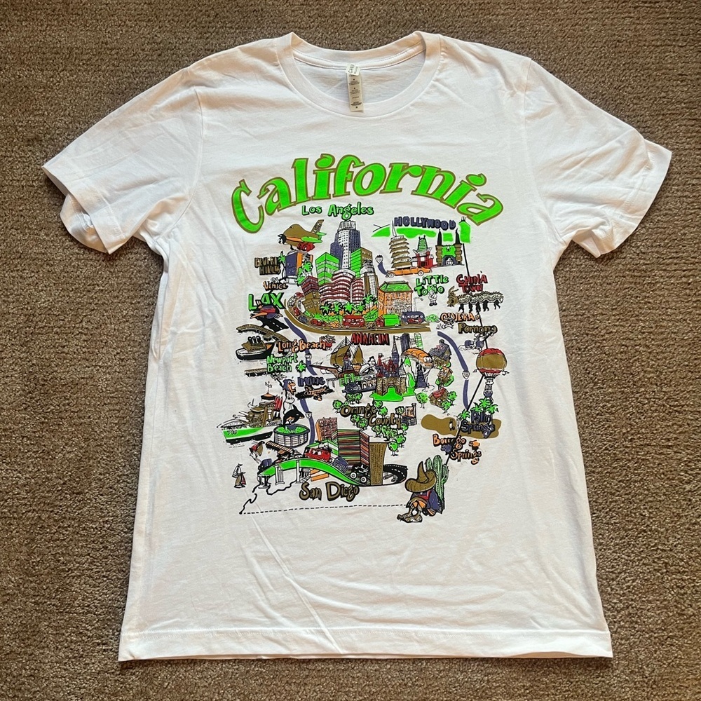 Southern California Artwork White Tee - Picture 1 of 4